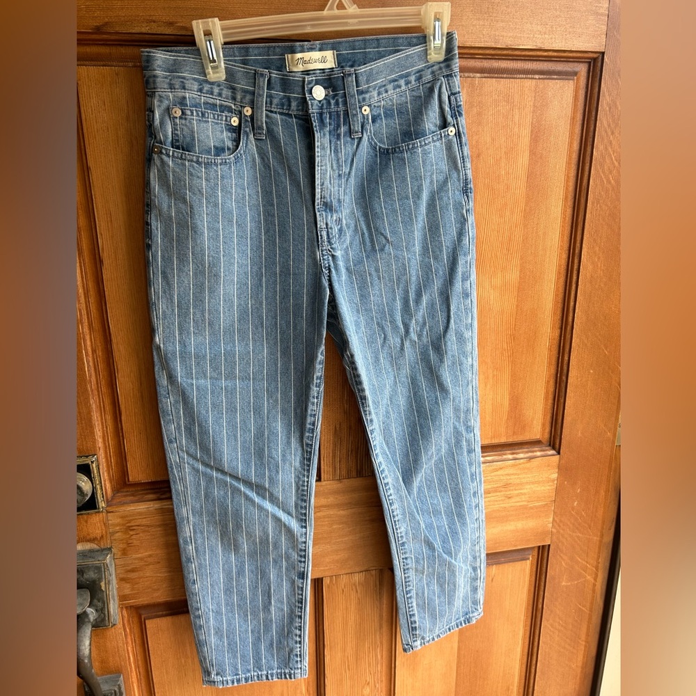 Madewell The Perfect Vintage Crop Jean Pinstripe size 26 petite